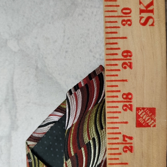 Dona/Dona Mens Silk Tie Necktie Hand Made Swirl Retro Hippie Neutral - Picture 6 of 9